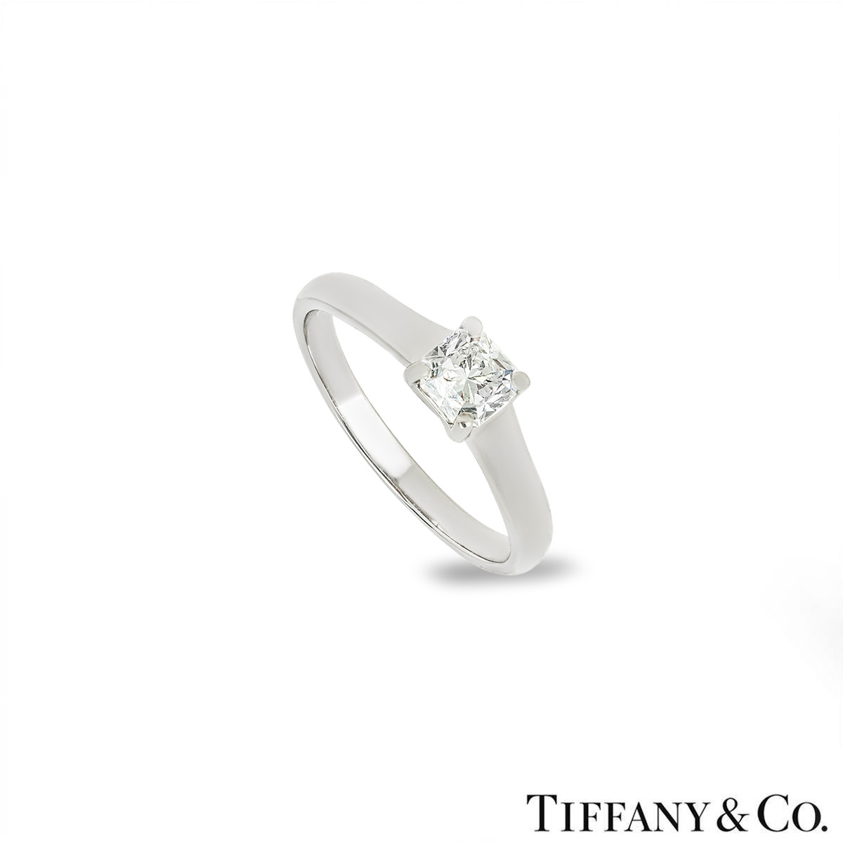 Tiffany & Co. Platinum Lucida Cut Diamond Ring 0.66ct H/VVS1